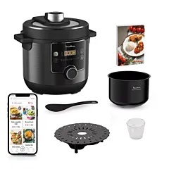 Moulinex Turbo Cuisine Maxi Fast Multicooker, 7.6 L Capacity, Easy, Versatile, Perfect Cooking Results, 10 Automatic Cooking Programs, Manual Mode, Electric Pressure Cooker, CE777827