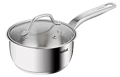 TEFAL Intuition قدر 16 سم مع غطاء | ستانلس ستيل ممتاز 18/10 | علامات داخلية | غطاء زجاجي | مقبض قوي | مناسب للحث الحراري | ضمان سنتين | B8642274