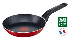 TEFAL Frypan 20 cm | Easy Clean | Aluminium | Non stick coating | Thermo signal heat indicator | Diffusion base | Healthy safe cookware | Made in France | Red | 2 Years Warranty | B5720253