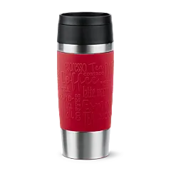 Tefal Travel Mug Classic 0.36 L | Quick Press Lid | 360° Drinking | Leak-Proof | Hot 4 h, Cold 8 h | Soft-Touch Sleeve | Dishwasher-Safe | Dark Red | N2020410