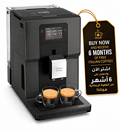 KRUPS Intuition Preference, Bean-to-Cup Coffee Machine, 3.5" Color Touchscreen, Intuitive Color Light Indicators, Quattro Force Technology, Black, EA872BM0 + Free Italian Coffee for 6 Months