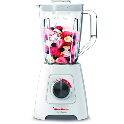 مولينكس بلند فورس LM423 LM423127 بلند فورس لون أبيض 600 واط مع خلاط، مطحنة ومفرمة