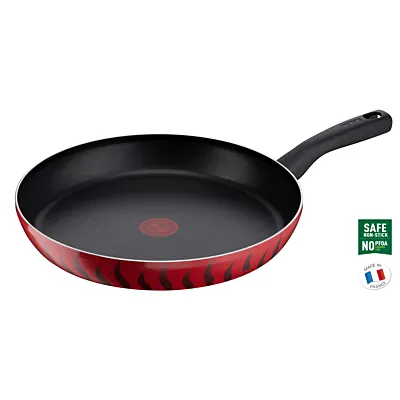 مقلاة تفال 32 سم | تيمبو فليم | ألمنيوم | طلاء غير لاصق | مؤشر حرارة ثيرمو سيجنال | قاعدة توزيع حراري | أدوات طهي صحية وآمنة | صنع في فرنسا | لون أحمر | ضمان لمدة سنتين | C3040883
