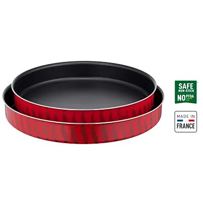 لي سبيسيالست من تيفال، مجموعة من قطعتين، صواني كبّة، 34/38cm، طبقة مقاومة للالتصاق، ألومنيوم، توزيع للحرارة، سهولة التنظيف، لون أحمر بوجاتي، صناعة فرنسية، J5716883