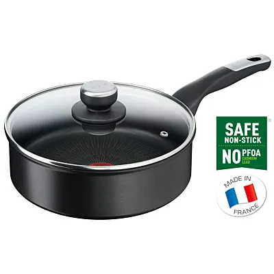 TEFAL قدر صلصة | UNLIMITED قدر صلصة 24 سم + غطاء | مقاومة للخدش | طلاء غير لاصق آمن 100% | مؤشر Thermo signal™ | تحمير مثالي | صنع في فرنسا | متوافق مع الحث | ضمان لمدة سنتين | G2553202