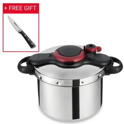 TEFAL Pressure Cooker | ClipsoMinut’® Easy 9 L | Stainless Steel | All Stovetops | Healthy Cooking | P4624966