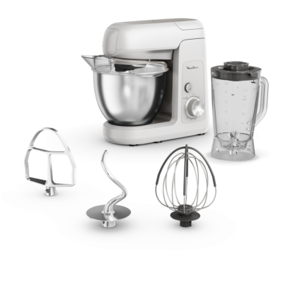 بيك بارتنر من مولينيكس، محضر طعام، عجّانة قوية بقدرة 1100W، أداء قوي، طقم ملحقات بيك جود، حركة كوكبية، QA521B27