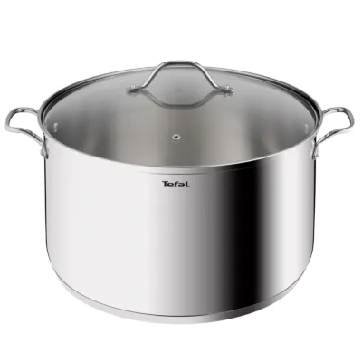 TEFAL قدر Intuition XL | 36 سم | الفولاذ المقاوم للصدأ 18/10 عالي الجودة | حجم XL | مقابض قوية | غطاء زجاجي | طنجرة للطهي بالحث | ضمان لمدة سنتين | B8647504