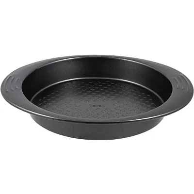 TEFAL Baking Tray | Easy Grip Round Cake 23cm | Carbon Steel | Easy Handling | Large Handles | Non-Stick Coating | Easy Release | Easy Cleaning | Dark Grey | 2 Years Warranty | J1629645