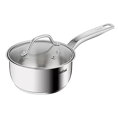 TEFAL Intuition saucepan 16 cm+lid |Premium Stainlesss steel 18/10 | Inside markings | Glass lid | Robust handle | Induction pot | 2 Years Warranty | B8642274