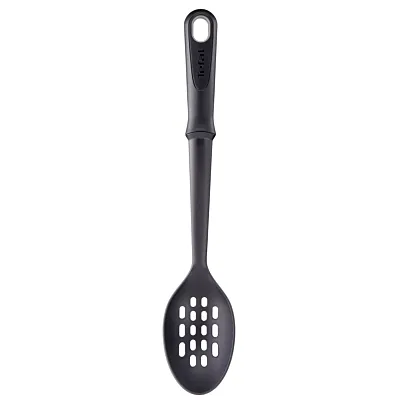 TEFAL Comfort Slotted Spoon | Kitcken Tool | High-Heat Resistance | Scratch-Free for Cookware | Dishwasher-Safe | Ergonomic Design | Black | Plastic | 2 Years Warranty | K1291014