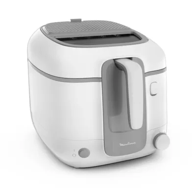 Moulinex Super Uno Deep Fryer, 2.2 L Oil, 1.5 kg Capacity, Easy-Cleaning Removable Dishwasher-Safe Parts, Non-Stick Bowl, Odor Filtration, Mess-Free Splatter Protection, AM310028