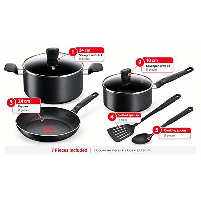 Cookware Set of 7 Pieces, Super Cook, Non-Stick with Thermo Signal, 2 Years Warranty, B459S784