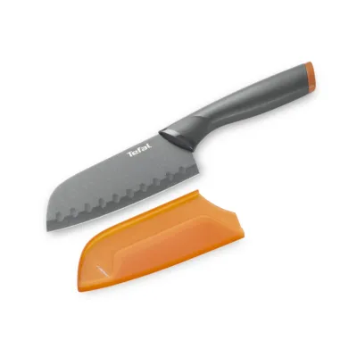 Tefal Fresh Kitchen Santoku Knife 12 cm | Titanium-Reinforced Non-Stick Blade | Soft-Touch Handle | Protective Blade Cover | Dishwasher-Safe | K1220104