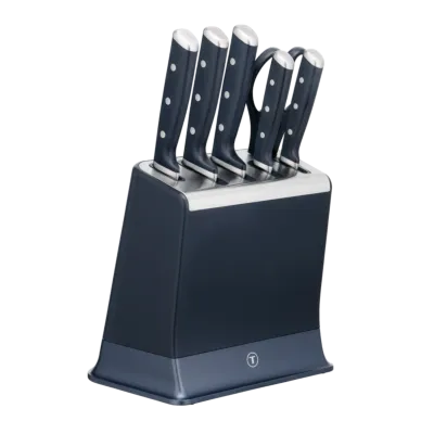 EverSharp 6-Piece Knife Set and Knife Block With Integrated Sharpener