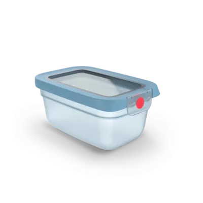Tefal oneClick Food Storage Container 0.75 L | Rectangular | One-Click Locking Lid | Leak-Proof | Microwave, Freezer & Dishwasher-Safe | Made in Germany | Blue | N1210410