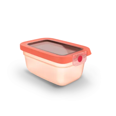 Tefal oneClick Food Storage Container 0.75 L | Rectangular | One-Click Locking Lid | Leak-Proof | Microwave, Freezer & Dishwasher-Safe | Made in Germany | Orange | N1210510