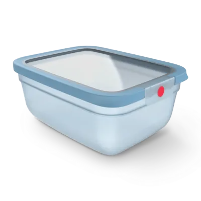 Tefal oneClick Food Storage Container 3.0 L | Rectangular | One-Click Locking Lid | Leak-Proof | Microwave, Freezer & Dishwasher-Safe | Made in Germany | Blue | N1211610
