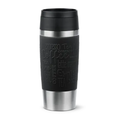 Tefal Travel Mug Classic 0.36 L | Quick Press Lid | 360° Drinking | Leak-Proof | Hot 4 h, Cold 8 h | Soft-Touch Sleeve | Dishwasher-Safe | Black | N2020210
