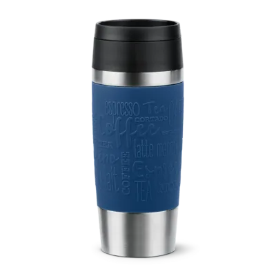 Tefal Travel Mug Classic 0.36 L | Quick Press Lid | 360° Drinking | Leak-Proof | Hot 4 h, Cold 8 h | Soft-Touch Sleeve | Dishwasher-Safe | Dark Blue | N2020310