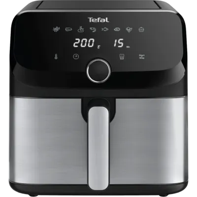 Tefal Easy Fry Mega Air Fryer | 7.5 L Extra-Large Capacity | Serves up to 8 | 8 Preset Programs | Digital Display | Stainless Steel | EY855D40
