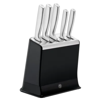 EverSharp Stainless Steel 5-Pc Knife Set and Block with Sharpener, K2976S04