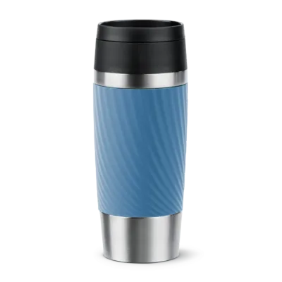 Tefal Travel Mug Classic Twist 0.36 L | Quick Press Lid | 360° Drinking | Leak-Proof | Hot 4 h, Cold 8 h | Soft-Touch Sleeve | Dishwasher-Safe | Blue | N2024510