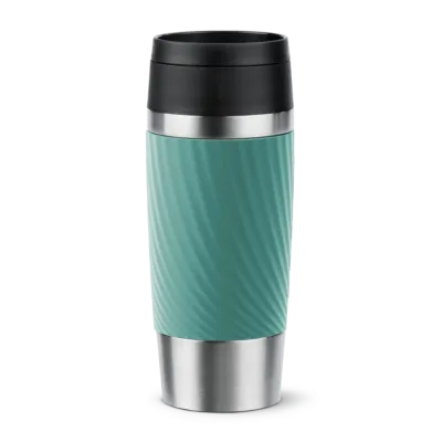Tefal Travel Mug Classic Twist 0.36 L | Quick Press Lid | 360° Drinking | Leak-Proof | Hot 4 h, Cold 8 h | Soft-Touch Sleeve | Dishwasher-Safe | Green | N2024310