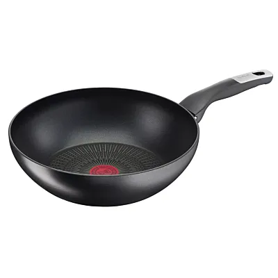TEFAL ووك | UNLIMITED ووك مقلاة 28 سم | مقاومة للخدوش | طلاء غير لاصق آمن 100% | Thermo-Signal™ | تحمير مثالي | صنع في فرنسا | تدعم الحث الكهرومغناطيسي | ضمان لمدة سنتين | G2551902