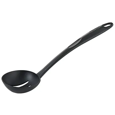 TEFAL Bienvenue Slotted Spoon| Kitcken Tool | High-Heat Resistance | Scratch-Free for Cookware | Dishwasher-Safe | Black | Plastic | Made in France | 2 Years Warranty | 2744512