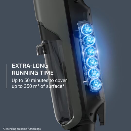 Tefal X-Clean 4 Wet & Dry Cordless Vacuum Cleaner cleans and washes hard floors in a single pass. 