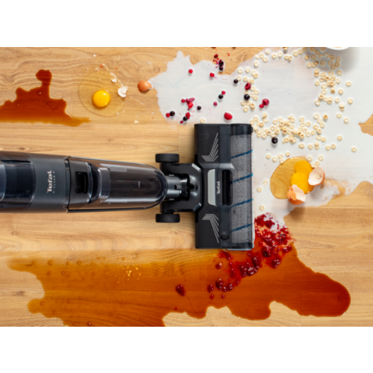 Tefal X-Clean 4 Wet & Dry Cordless Vacuum Cleaner which features smart dirt detection and a 2-in-1 design for vacuuming and washing. 