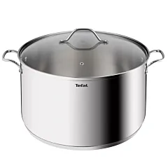 TEFAL Intuition XL stockpot | 36 cm | Premium Stainless steel 18/10 | XL Size | Robust Handles | Glass Lid | Induction Pot | 2 Years Warranty | B8647504