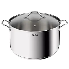 TEFAL Intuition XL stockpot | 32 cm | Premium Stainless steel 18/10 | XL Size | Robust Handles | Glass Lid | Induction Pot | 2 Years Warranty | B8647404