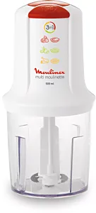 Moulinex Multi Moulinette 3-in1- Electric Chopper, Minces, Chops, Mixes, Intuitive 2-Speed Control, Easy to Use, AT711161