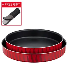 Tefal Les Spécialistes, 2-Piece Set, Kebbe Dishes, 30/34 cm, Non-Stick Coating, Aluminum, Heat Diffusion, Easy Cleaning, Red Bugatti, Made in France J5716783