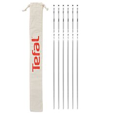 Stainless Steel Skewers, 6-Piece Set, Extra-Long, Storage Pouch, Dishwasher-Safe, K185S734